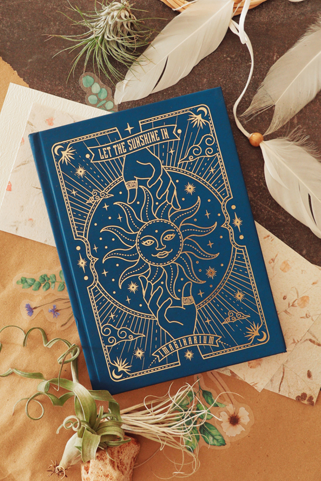 happiness journal blue and gold